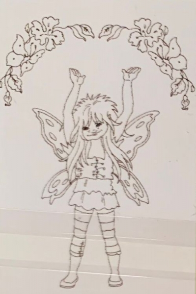 Clear Stamp Ragolls, Elfe mit Blumenbogen